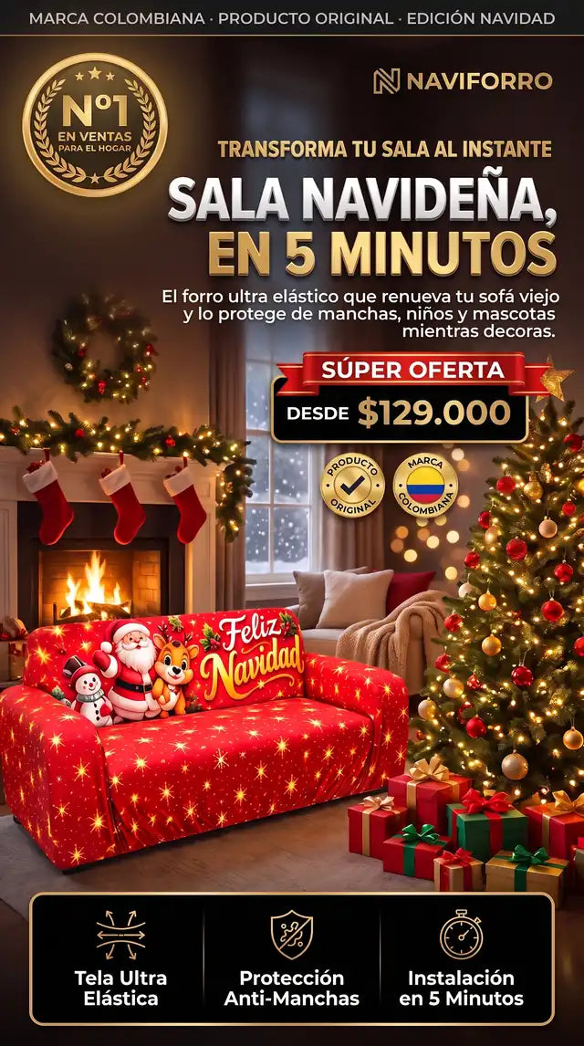 FORRO NAVIDEÑO HAS QUE TU SALA TAMBIEN SE VISTA DE NAVIDAD ULTIMAS UNIDADES EN PREVENTA