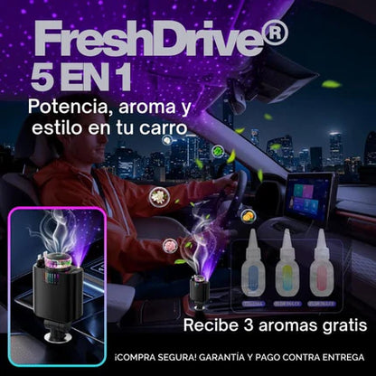 FreshDrive® 5 en 1 Cargador ANDROID Y IPHONE + Aromaterapia + Luz Estelar + 3 Esencias gratis 🔥HOY 35% DCTO🔥