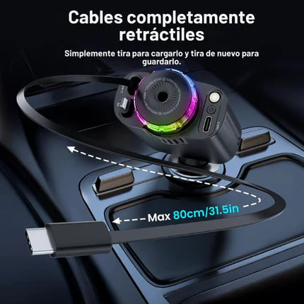 FreshDrive® 5 en 1 Cargador ANDROID Y IPHONE + Aromaterapia + Luz Estelar + 3 Esencias gratis 🔥HOY 35% DCTO🔥