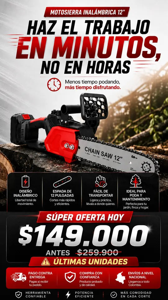 SIERRA 48V has tus cortes limpios y profesionales en minutos